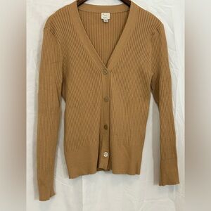 a new day Women's Camel Ribbed Cardigan
